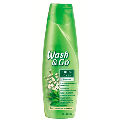 WASH&GO шампунь 200мл "С экстрактом зеленого чая/цветов"