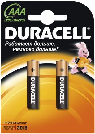 Батарейки AAА Duracell (мизинчик) к-т 2шт.