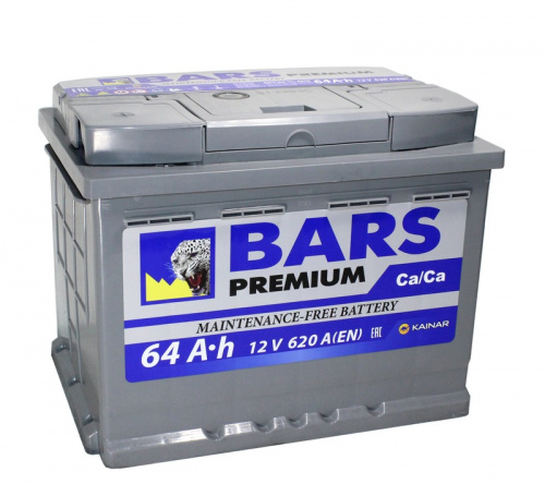 Аккумулятор 6СТ-64 VL "BARS Premium" ЕВРО   