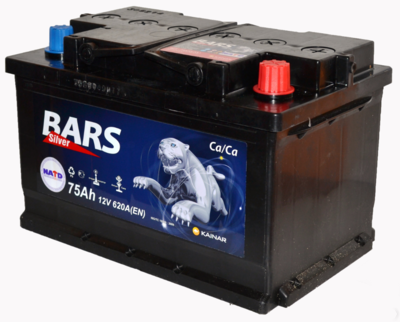 Аккумулятор 6СТ-75 VL "Bars Silver" ЕВРО