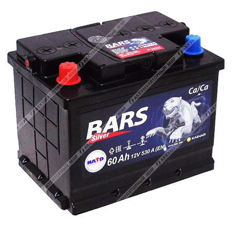 Аккумулятор 6СТ-60 VL "BARS Silver" СНГ