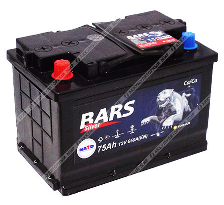 Аккумулятор 6СТ-75 VL "Bars Silver" СНГ