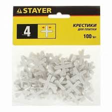 Крестики STAYER для кафеля, 4мм, 100шт   3380-4