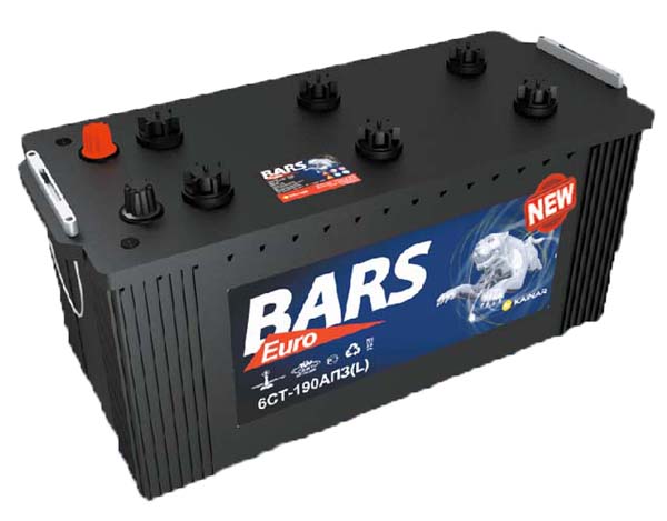 Аккумулятор 6СТ-190 L "BARS Silver" Конус. клеммы