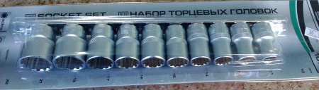 Набор универсальных торцевых головок 1/2", Spline, CrV, 10шт., 10-22мм // Stels 13641