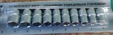 Набор торцевых головок 1/2", 6-ти гр., CrV, 10шт., 10-22мм // Stels 13600
